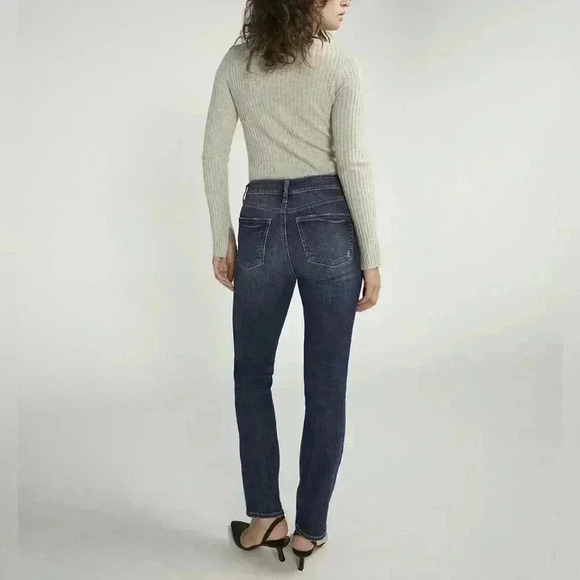 Silver Jeans Avery High Rise Straight Leg Jean in Indigo size 24/31 - Picture 3 of 12